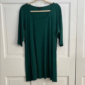 Eileen Fisher Woman Size 2X 100% Silk Green Dress / Tunic